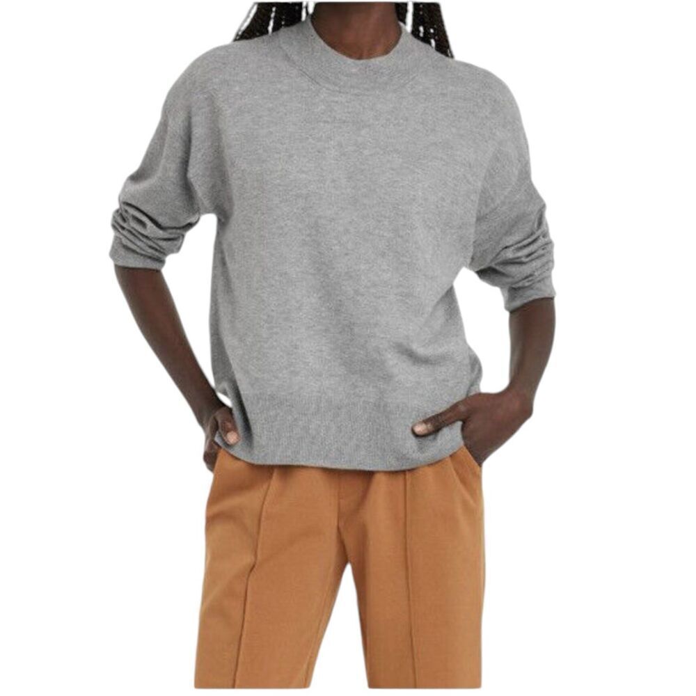 Elan Pullover Women's size M Softly Cowl Neck Oversized Heather Gray Sweater - Picture 3 of 8